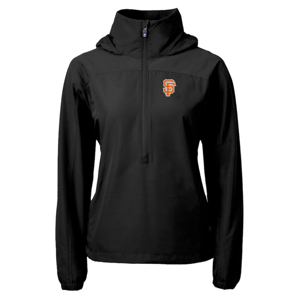 San Francisco Giants Cutter & Buck Women's City Connect Charter Eco Recycled Half-Zip Anorak Jacket - Black