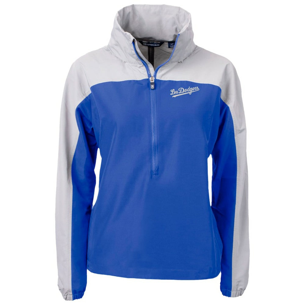 Los Angeles Dodgers Cutter & Buck Women's City Connect Charter Eco Recycled Half-Zip Anorak Jacket - Royal