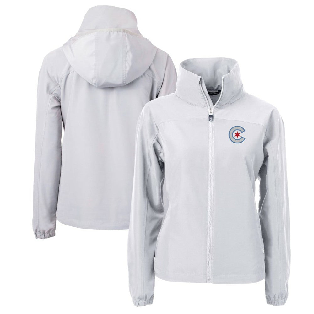 Chicago Cubs Cutter & Buck Women's City Connect Charter Eco Recycled Full-Zip Jacket - Gray