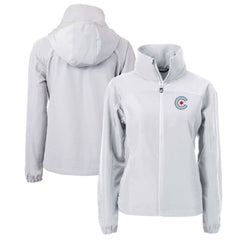 Chicago Cubs Cutter & Buck Women's City Connect Charter Eco Recycled Full-Zip Jacket - Gray