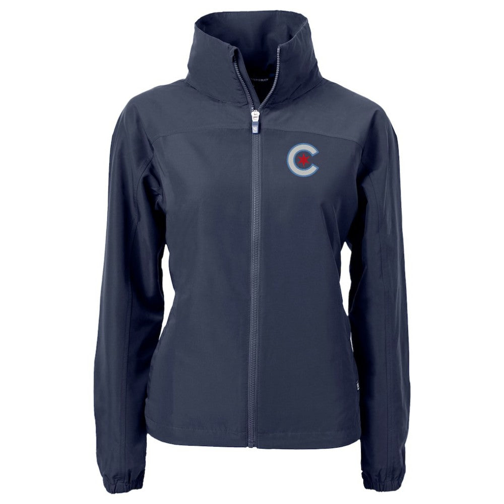 Chicago Cubs Cutter & Buck Women's City Connect Charter Eco Recycled Full-Zip Jacket - Navy