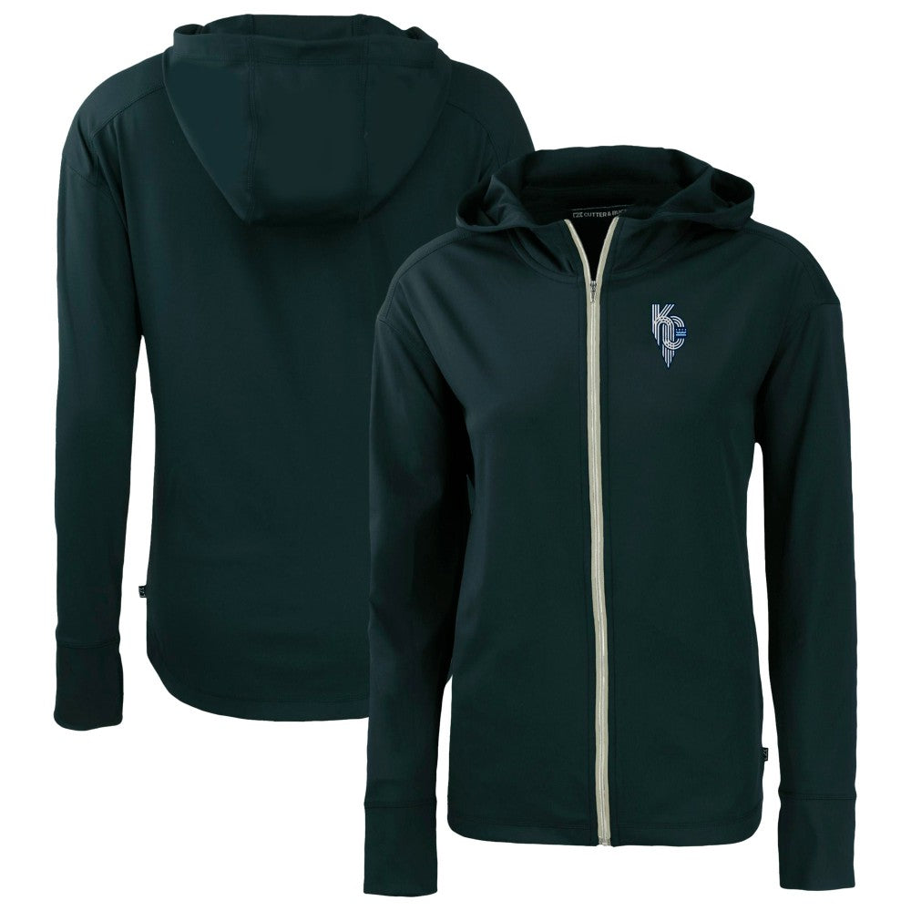Kansas City Royals Cutter & Buck Women's City Connect Daybreak Eco Recycled Full-Zip Hoodie - Navy