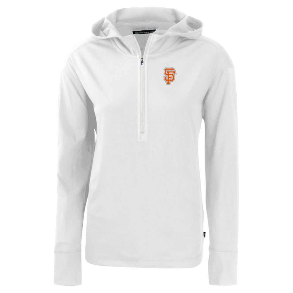 San Francisco Giants Cutter & Buck Women's City Connect Daybreak Eco Recycled Half-Zip Hoodie - White