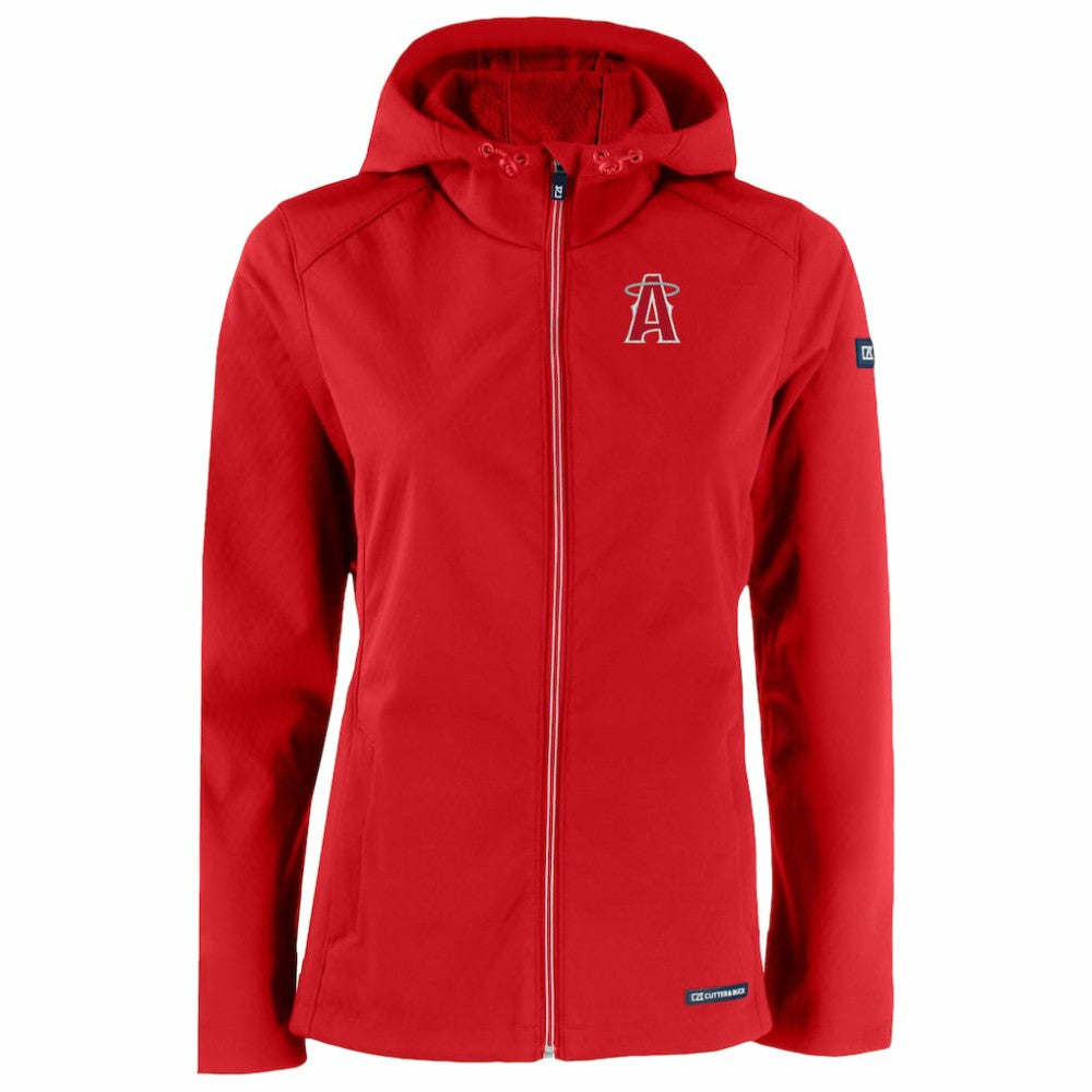 Los Angeles Angels Cutter & Buck Women's City Connect Evoke Eco Softshell Recycled Full-Zip Hoodie Jacket - Red