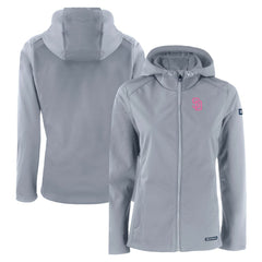 San Diego Padres Cutter & Buck Women's City Connect Evoke Eco Softshell Recycled Full-Zip Hoodie Jacket - Gray