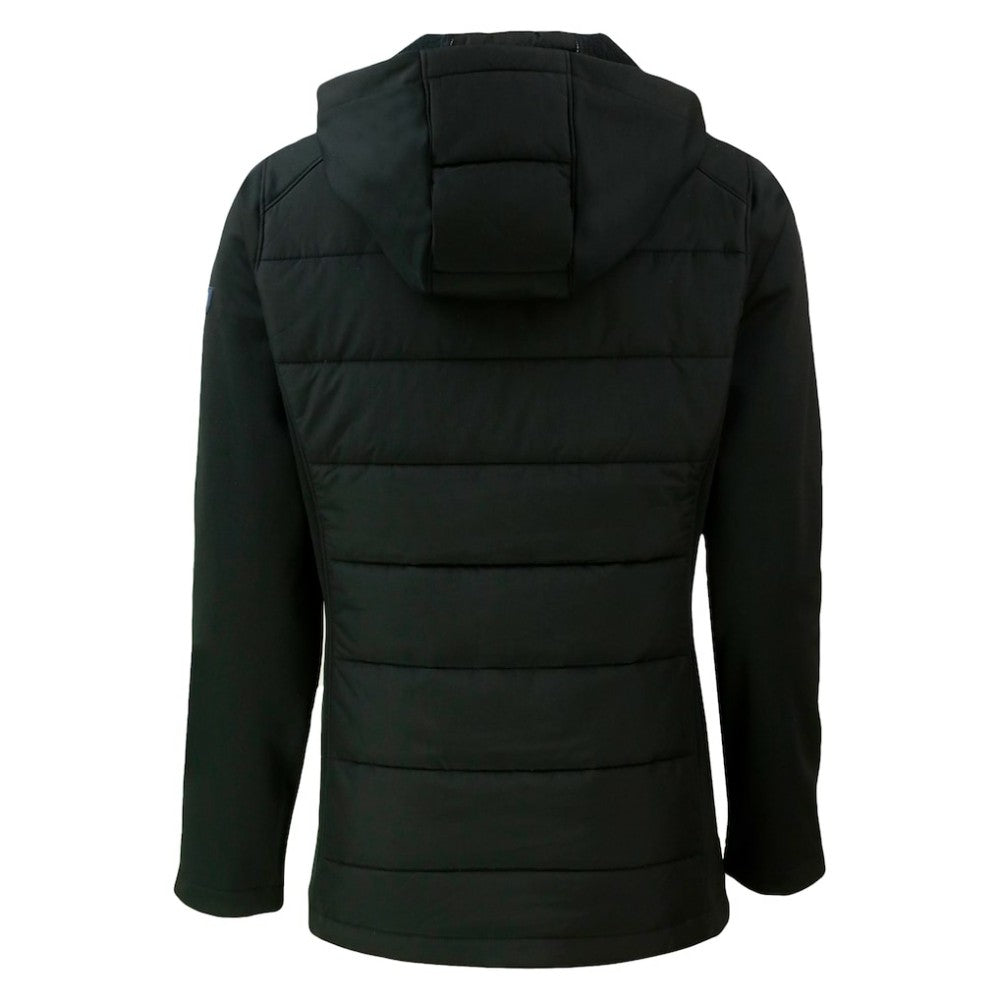 San Diego Padres Cutter & Buck Women's City Connect Evoke Hybrid Eco Softshell Recycled Full-Zip Hoodie Jacket - Black