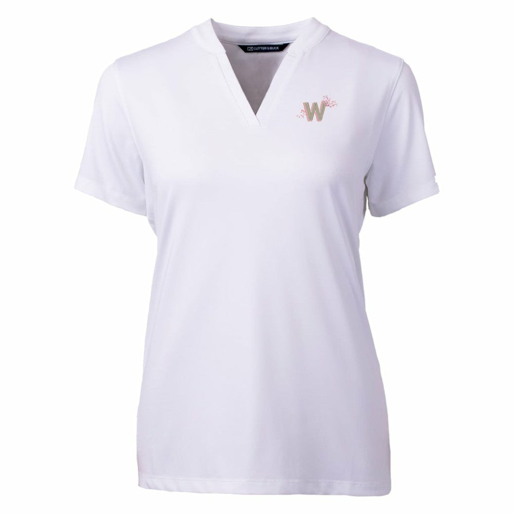 Washington Nationals Cutter & Buck Women's City Connect Forge Heathered Stretch Blade Top - White