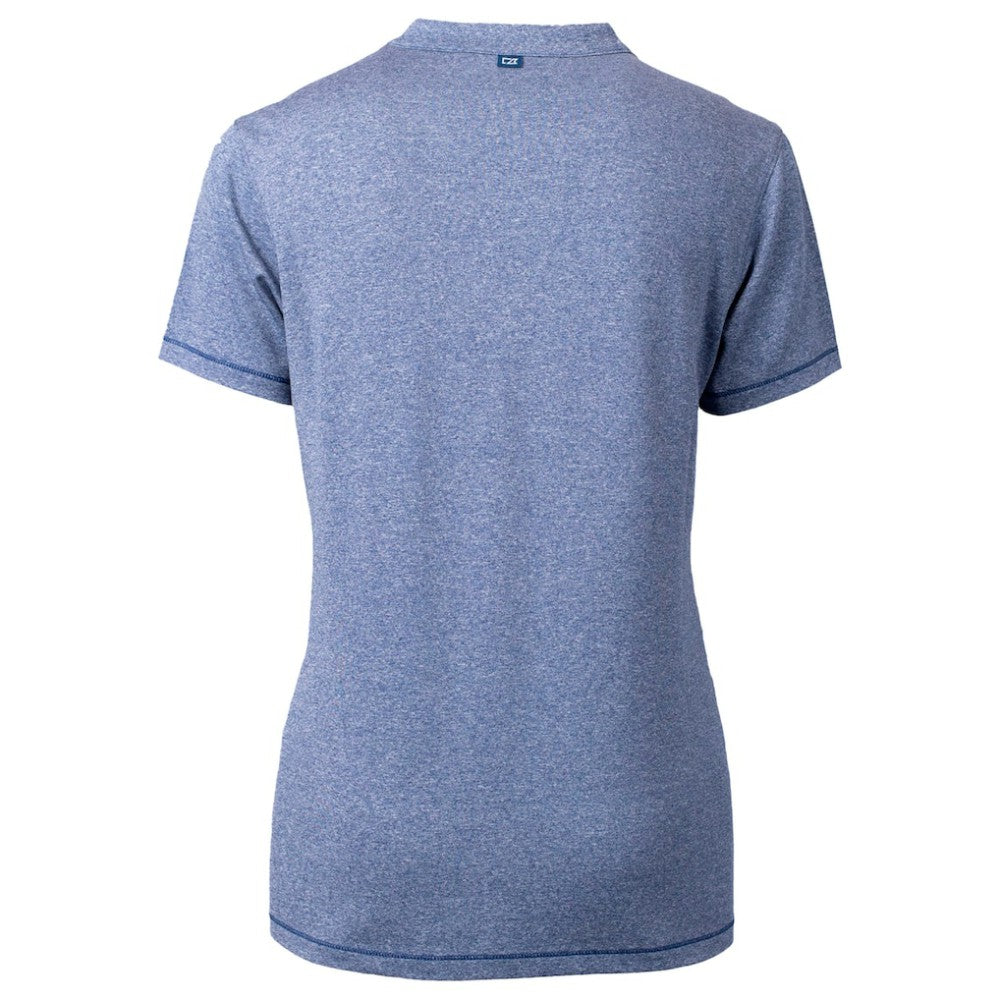 Chicago Cubs Cutter & Buck Women's City Connect Forge Heathered Stretch Blade Top - Heather Navy