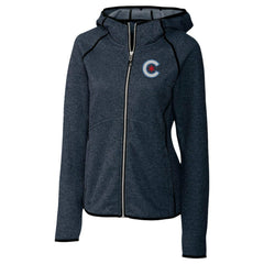 Chicago Cubs Cutter & Buck Women's City Connect Mainsail Full-Zip Hooded Jacket - Heather Navy
