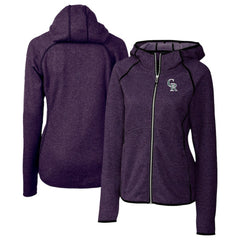 Colorado Rockies Cutter & Buck Women's City Connect Mainsail Full-Zip Hooded Jacket - Heather Purple
