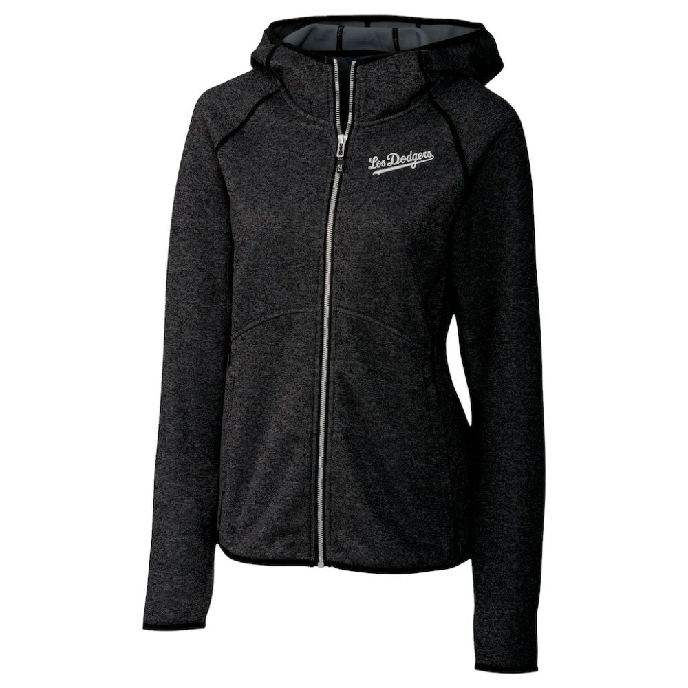 Los Angeles Dodgers Cutter & Buck Women's City Connect Mainsail Full-Zip Hooded Jacket - Heather Charcoal