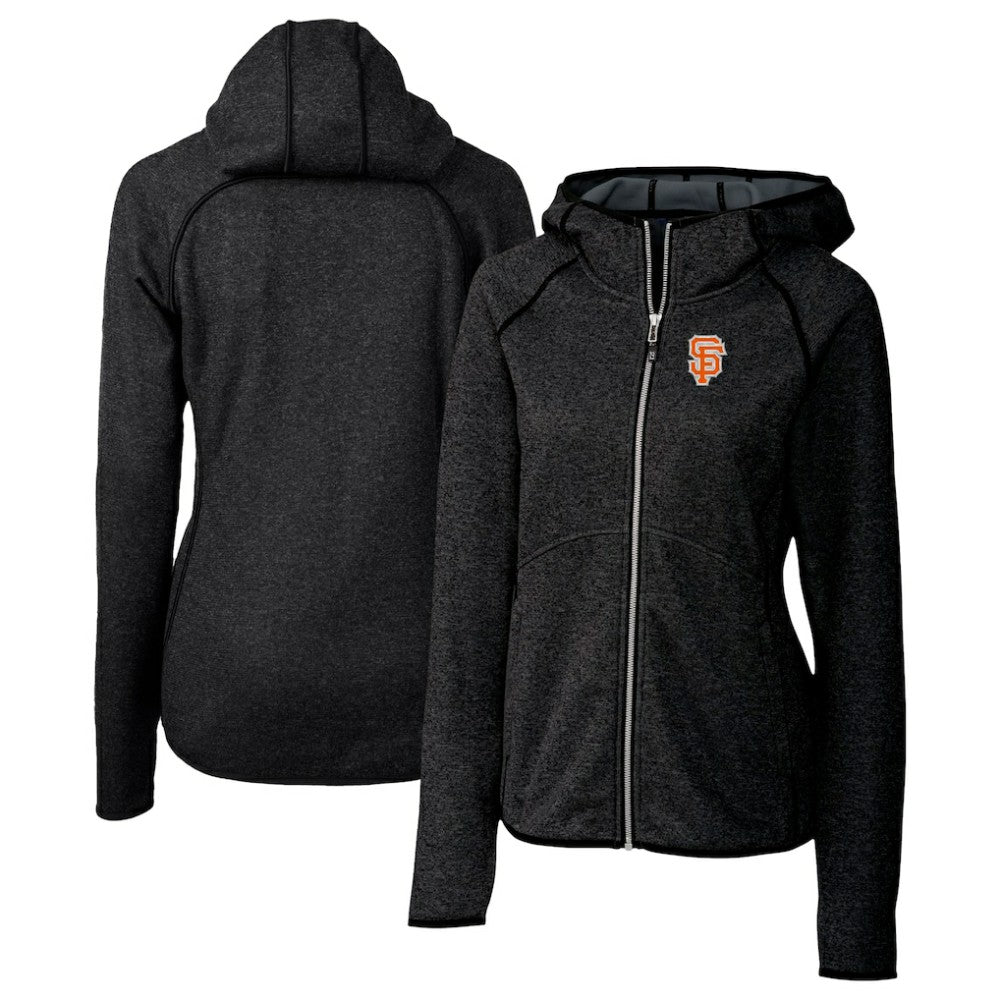 San Francisco Giants Cutter & Buck Women's City Connect Mainsail Full-Zip Hooded Jacket - Heather Charcoal