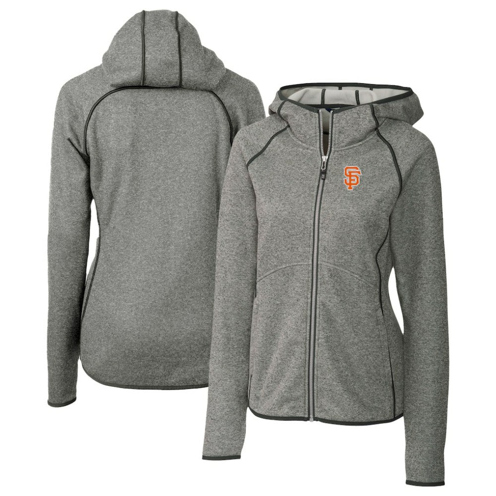 San Francisco Giants Cutter & Buck Women's City Connect Mainsail Full-Zip Hooded Jacket - Heather Gray