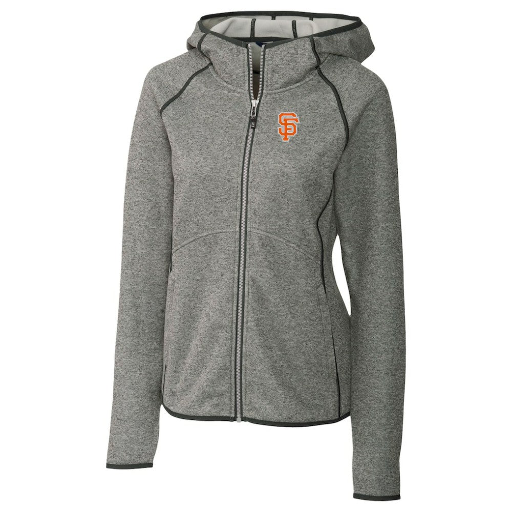 San Francisco Giants Cutter & Buck Women's City Connect Mainsail Full-Zip Hooded Jacket - Heather Gray