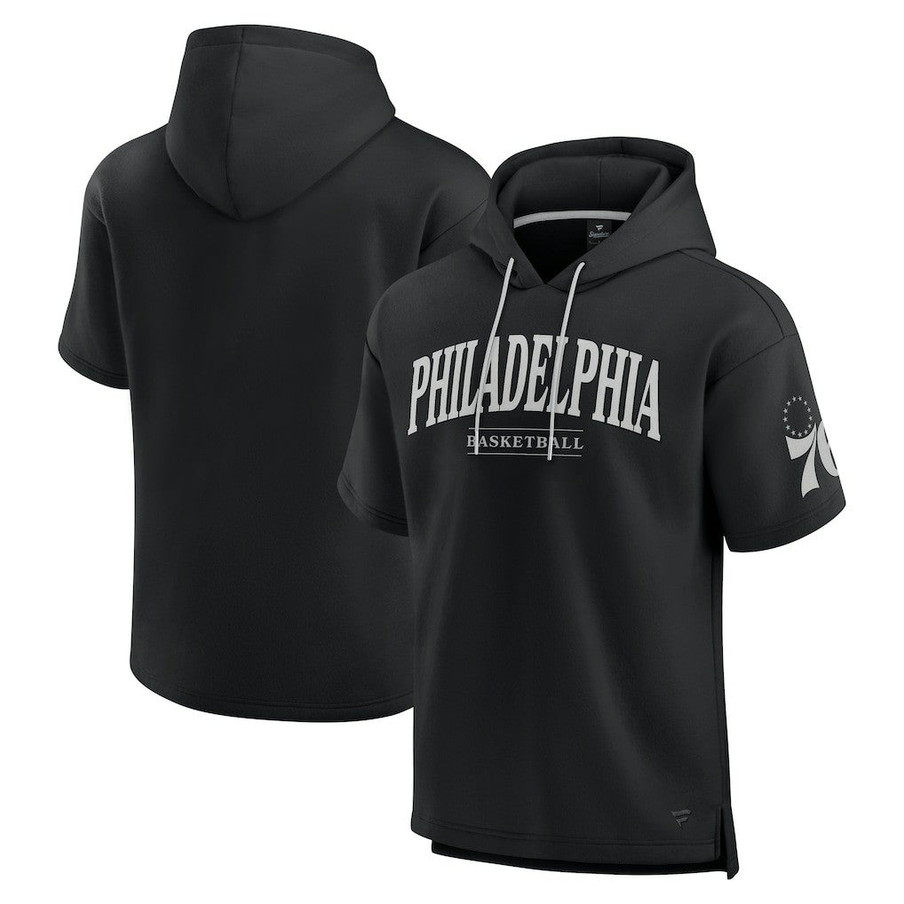 Philadelphia 76ers Elements Ready Short Sleeve Pullover Hoodie - Black | Fanatics discount