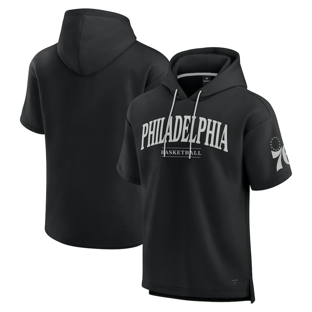 Philadelphia 76ers Elements Ready Short Sleeve Pullover Hoodie - Black | Fanatics discount