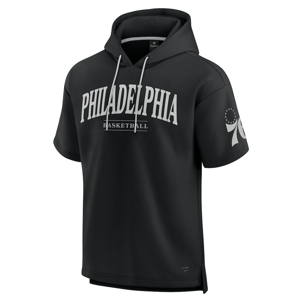 Philadelphia 76ers Elements Ready Short Sleeve Pullover Hoodie - Black | Fanatics discount