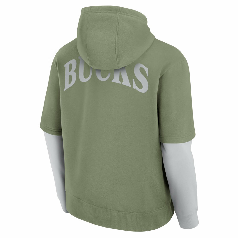 Milwaukee Bucks Elements Sleek Pullover Hoodie - Olive | Fanatics shop