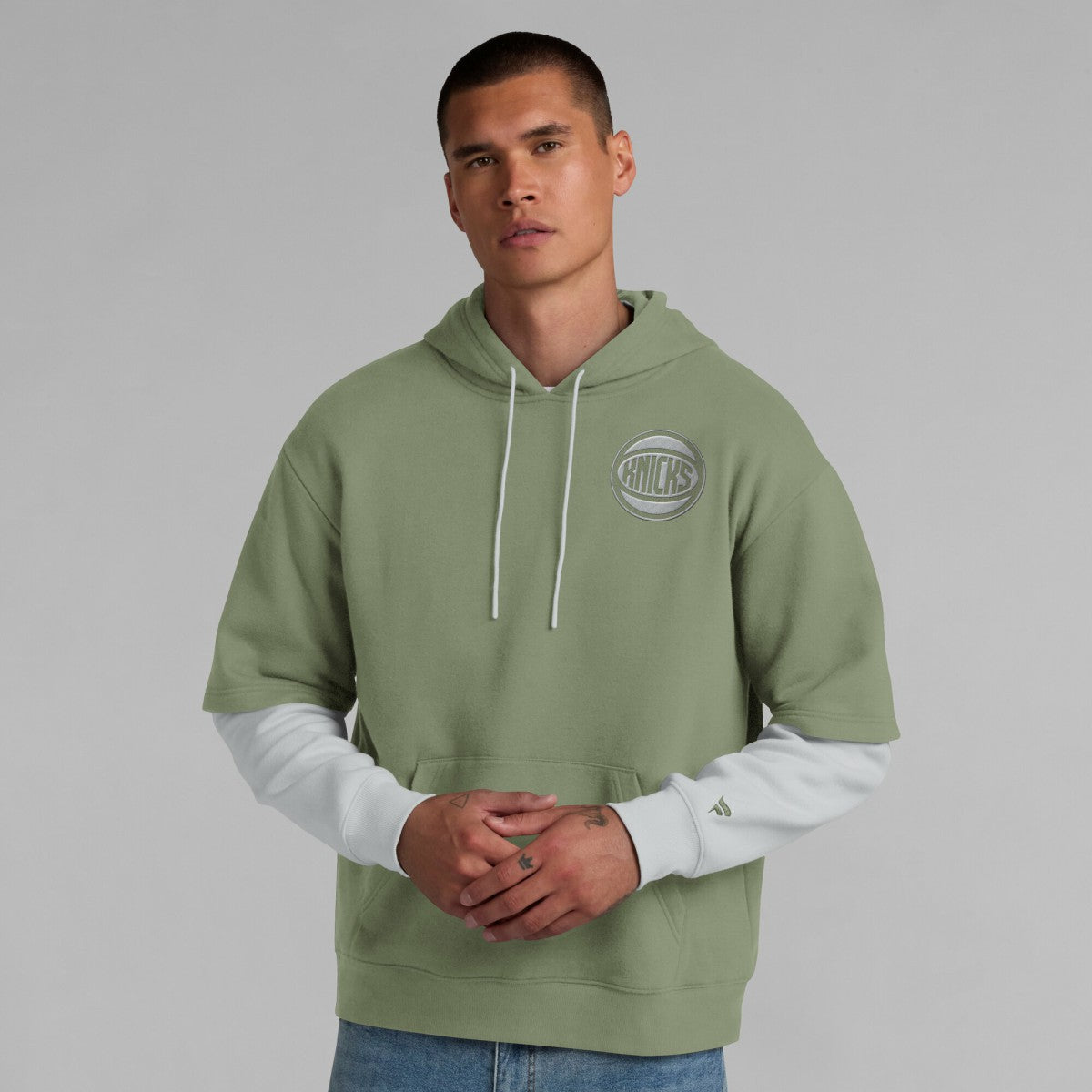 New York Knicks Elements Sleek Pullover Hoodie - Olive | Fanatics outlet