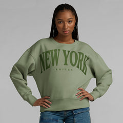 New York Knicks Women's Elements Flow Pullover Sweatshirt - Olive | Fanatics outlet
