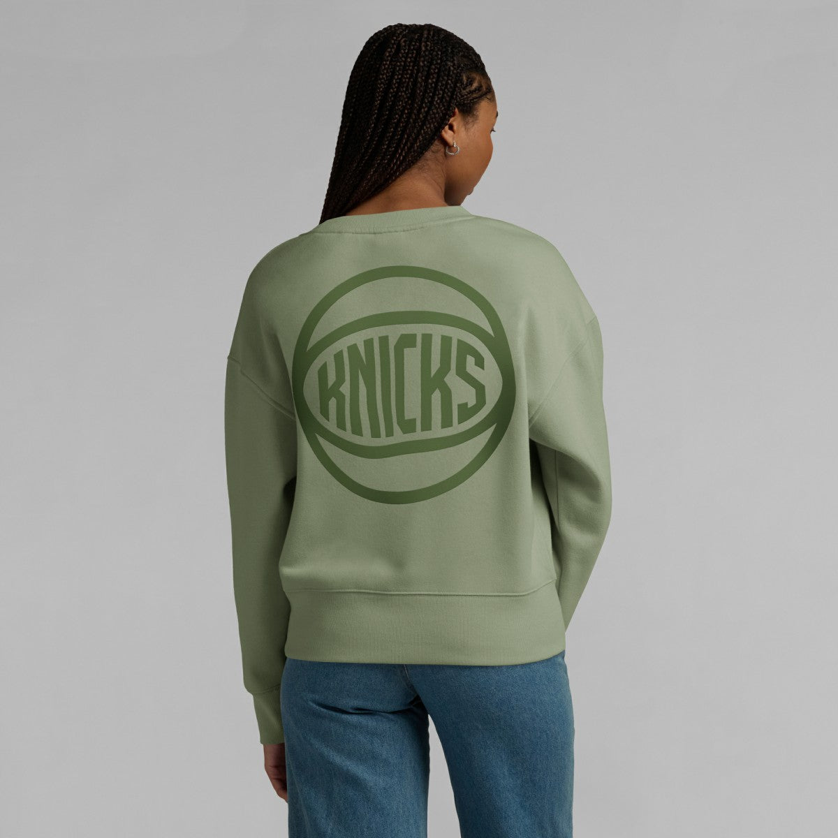 New York Knicks Women's Elements Flow Pullover Sweatshirt - Olive | Fanatics outlet