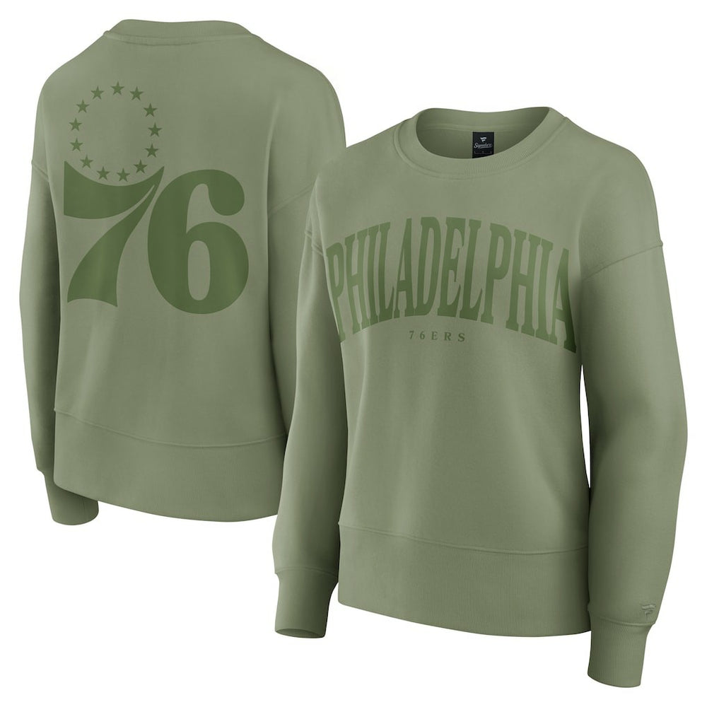 Philadelphia 76ers Women's Elements Flow Pullover Sweatshirt - Olive | Fanatics outlet
