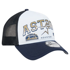 Houston Astros Retro Wordmark 9FORTY A-Frame Trucker Adjustable Hat - White | New Era