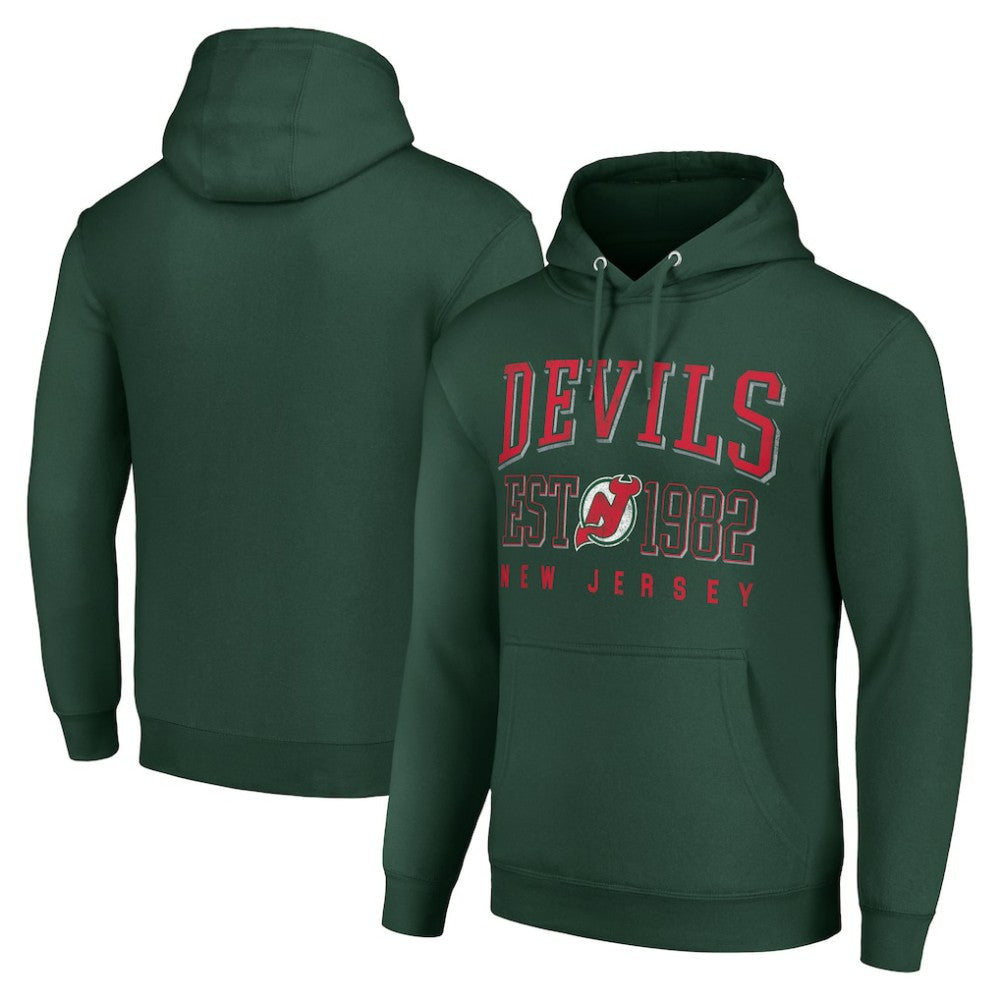 New Jersey Devils Starter Retro Graphic Pullover Hoodie Green