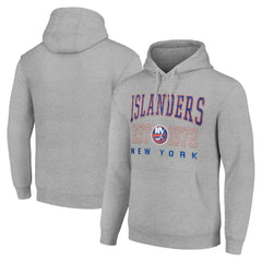 New York Islanders Starter Retro Graphic Pullover Hoodie Heather Gray