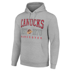 Vancouver Canucks Starter Retro Graphic Pullover Hoodie Heather Gray