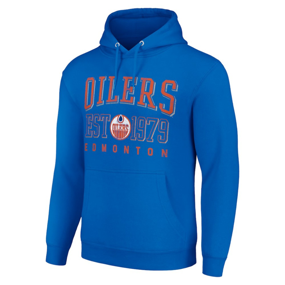 Edmonton Oilers Starter Retro Graphic Pullover Hoodie Royal