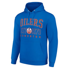 Edmonton Oilers Starter Retro Graphic Pullover Hoodie Royal