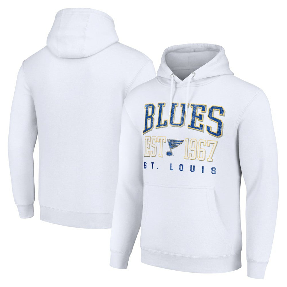 St. Louis Blues Starter Retro Graphic Pullover Hoodie White