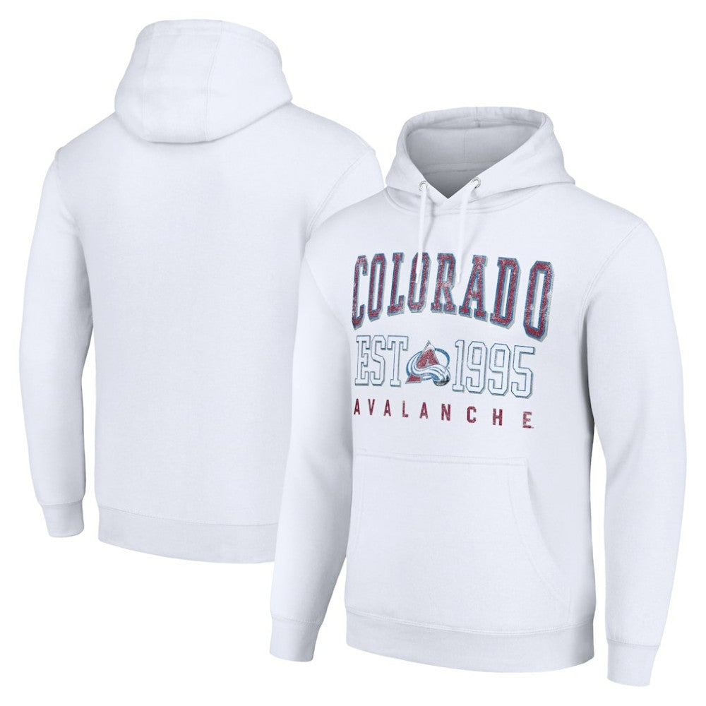Colorado Avalanche Starter Graphic Pullover Hoodie White