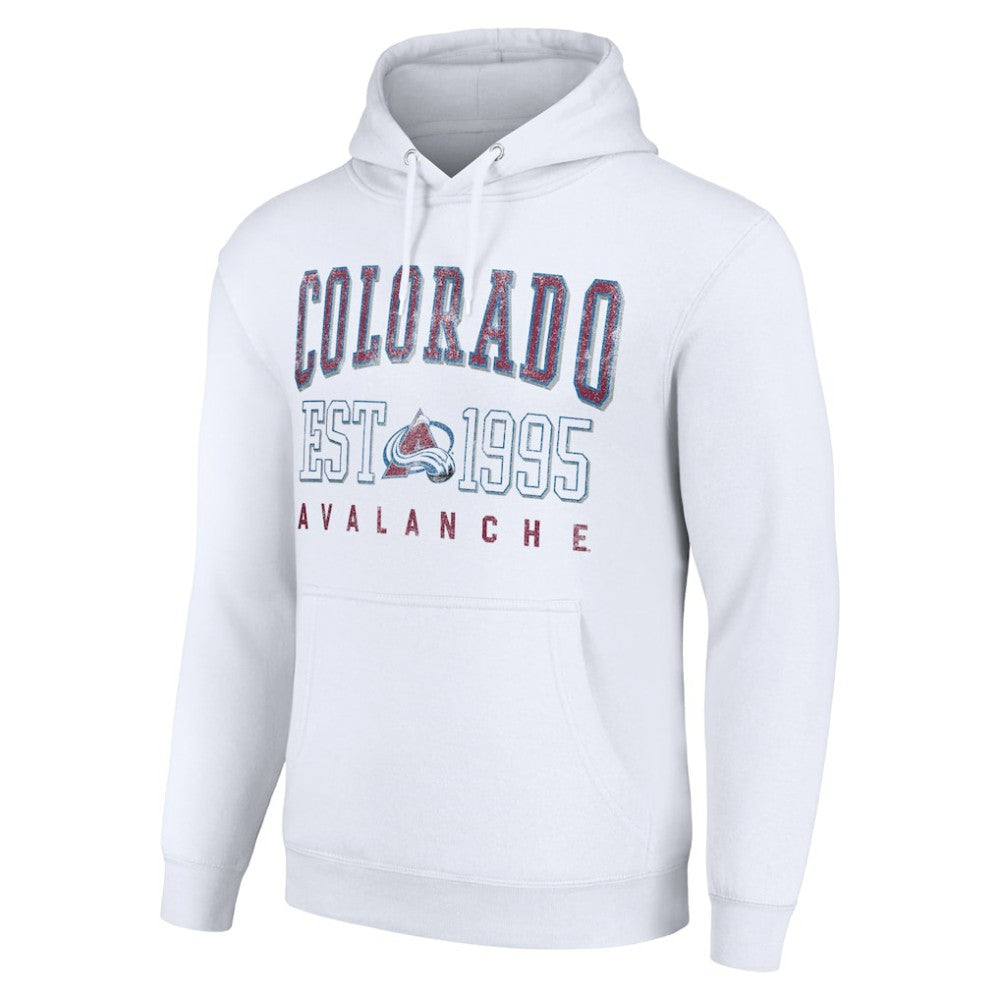Colorado Avalanche Starter Graphic Pullover Hoodie White