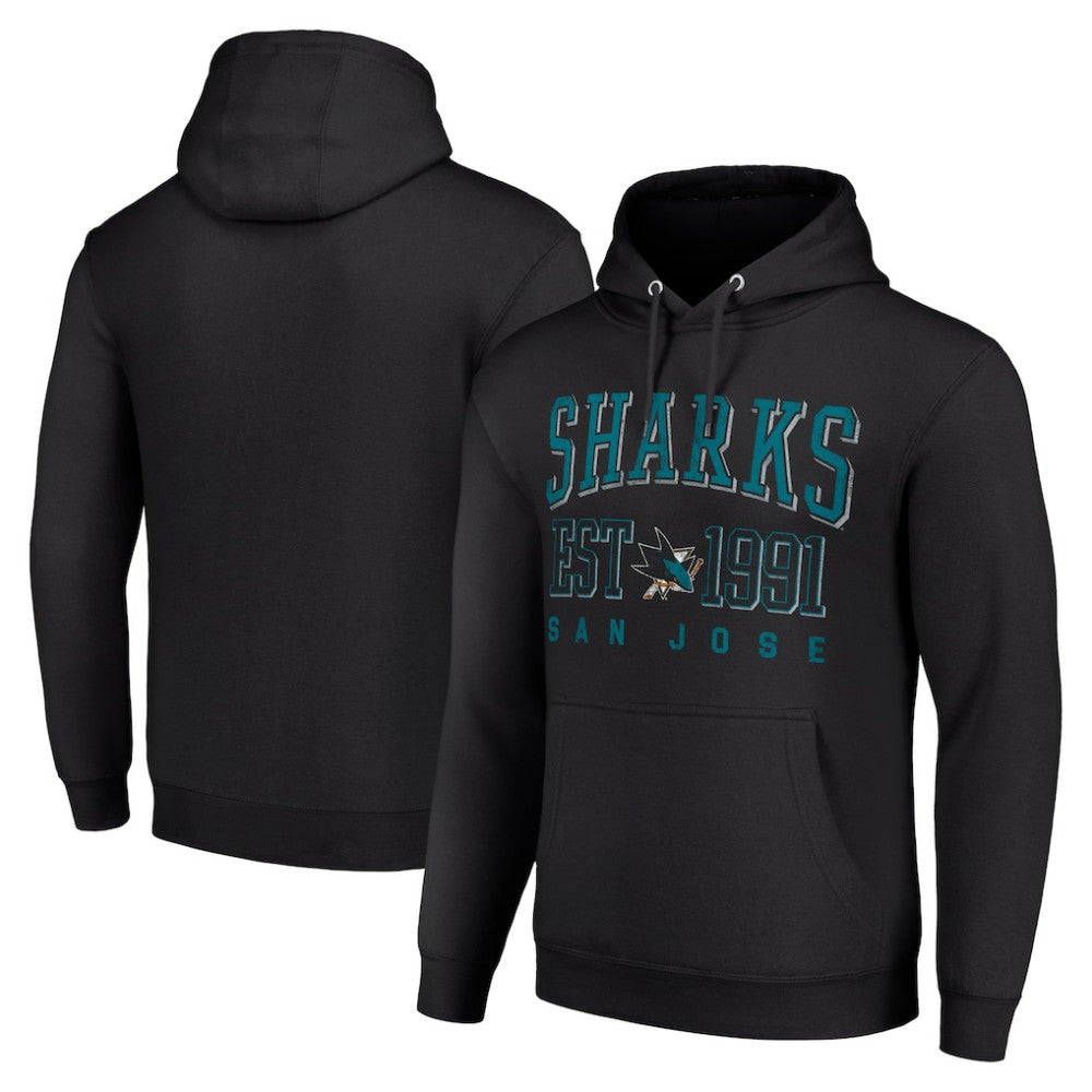 San Jose Sharks Starter Graphic Pullover Hoodie Black