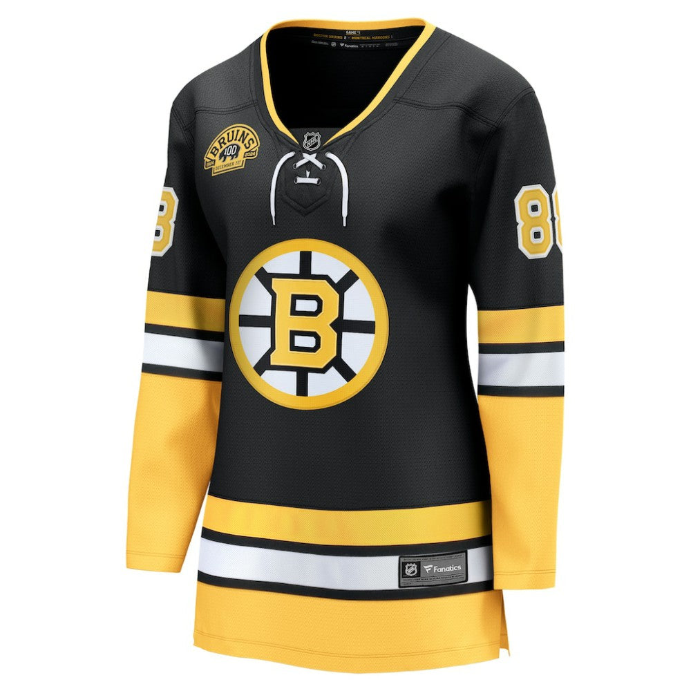 David Pastrnak Boston Bruins Fanatics Women's 100th Anniversary Breakaway Jersey Black