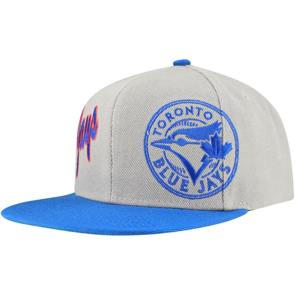 Toronto Blue Jays Knock Out Panel Snapback Hat - Gray | Mitchell & Ness