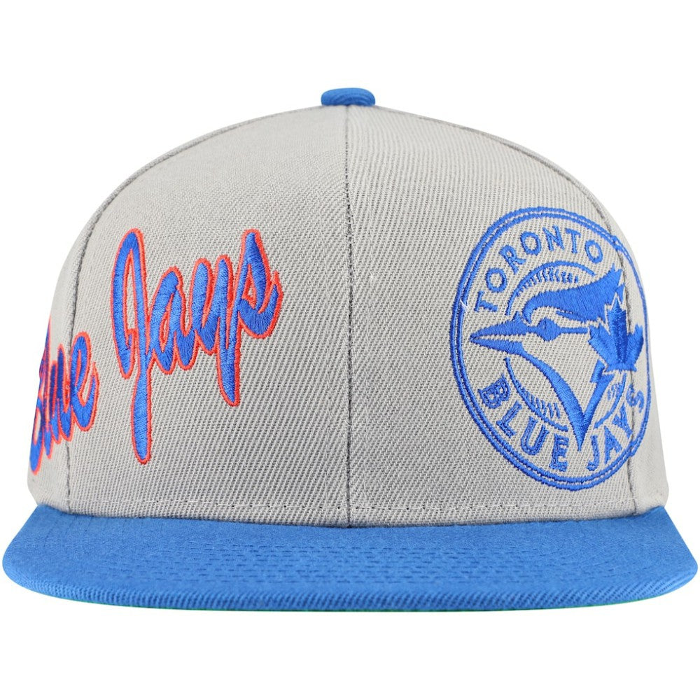 Toronto Blue Jays Knock Out Panel Snapback Hat - Gray | Mitchell & Ness