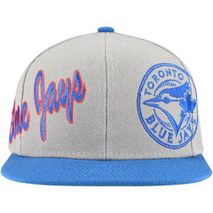 Toronto Blue Jays Knock Out Panel Snapback Hat - Gray | Mitchell & Ness