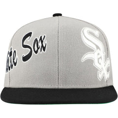 Chicago White Sox Knock Out Panel Snapback Hat - Gray | Mitchell & Ness