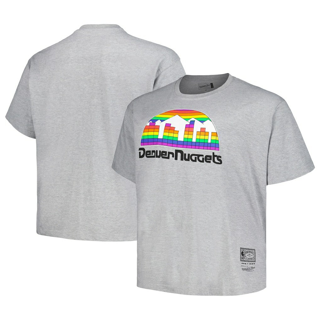 Denver Nuggets Big & Tall Hardwood Classics Vintage Logo T-Shirt sale - Heather Gray | Mitchell & Ness online