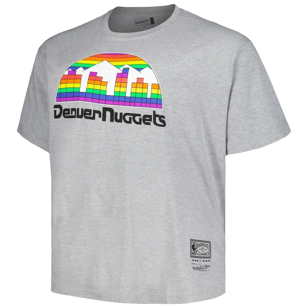 Denver Nuggets Big & Tall Hardwood Classics Vintage Logo T-Shirt sale - Heather Gray | Mitchell & Ness online