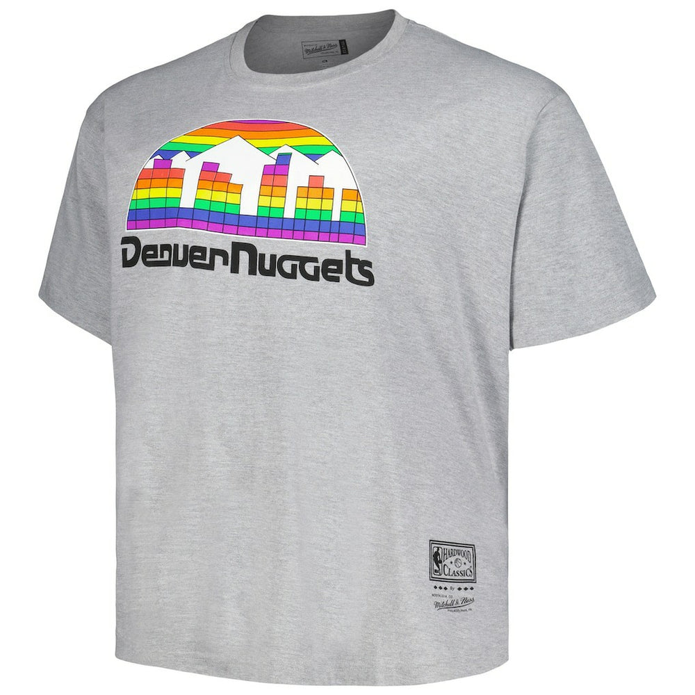 Denver Nuggets Big & Tall Hardwood Classics Vintage Logo T-Shirt sale - Heather Gray | Mitchell & Ness online