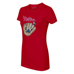 Philadelphia Phillies Tiny Turnip Women's Butterfly Glove T-Shirt - Red