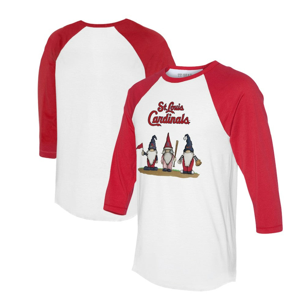 St. Louis Cardinals Tiny Turnip Unisex Gnomes 3/4-Sleeve Raglan T-Shirt - White/Red