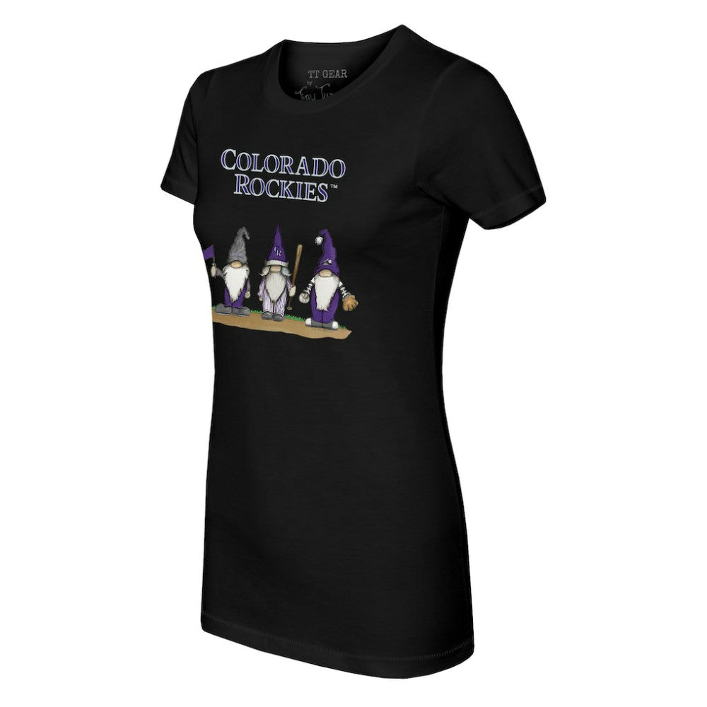 Colorado Rockies Tiny Turnip Women's Gnomes T-Shirt - Black