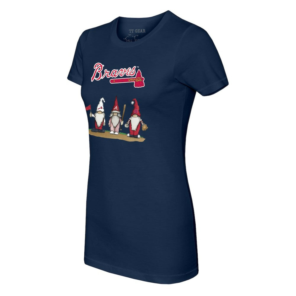 Atlanta Braves Tiny Turnip Women's Gnomes T-Shirt - Navy