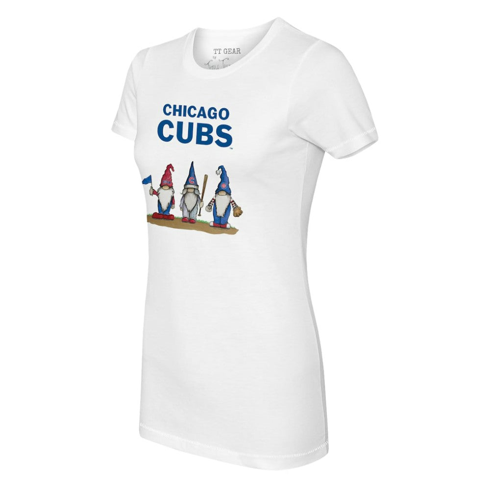 Chicago Cubs Tiny Turnip Women's Gnomes T-Shirt - White