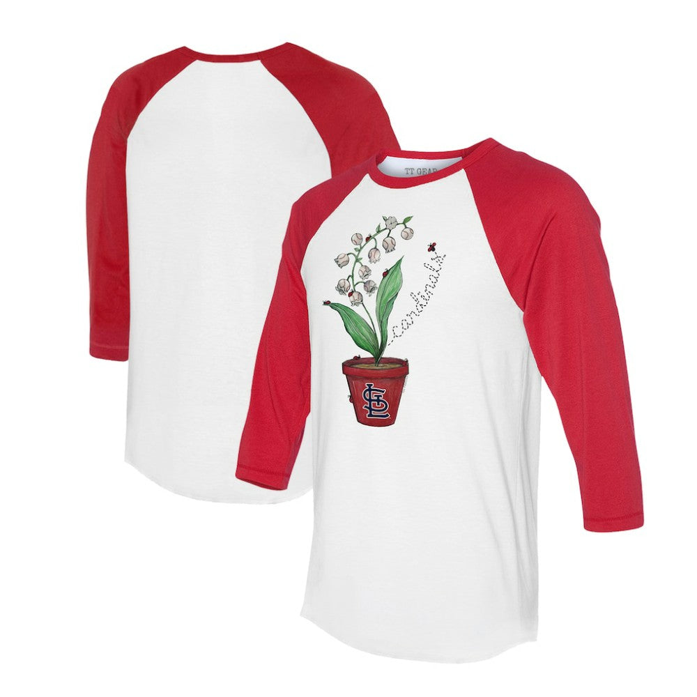 St. Louis Cardinals Tiny Turnip Unisex Lilies & Ladybugs 3/4-Sleeve Raglan T-Shirt - White/Red